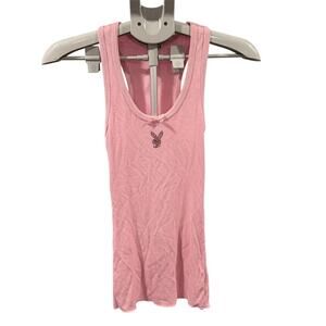 Playboy Intimates VTG Studded Rhinestone Bunny Tank - Small